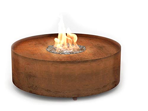 Planika Galio Fire Pit Corten [Outdoor Gas Fire]: Gas Bottle (Propane, Butane) - Without Remote Control - Without Glass Cylinder - Automatic