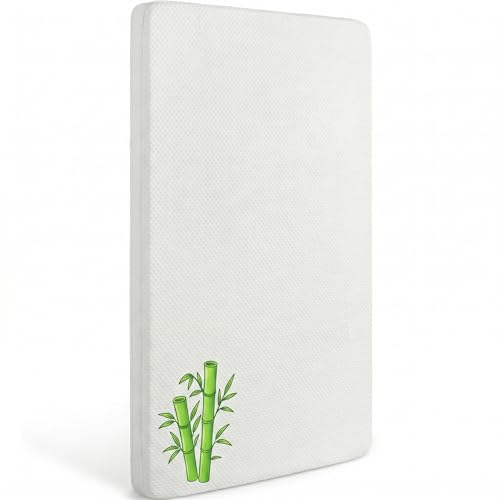 Image of Pro Goleem Bassinet Mattress 33x19 Rectangle, Baby Waterproof Replacement Pad, Firm Support Foam Insert with Bamboo Viscose Cover