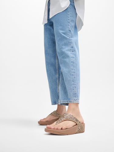 Image of FitFlop Lulu Multi-Tonal Glitter Toe-Post Sandals