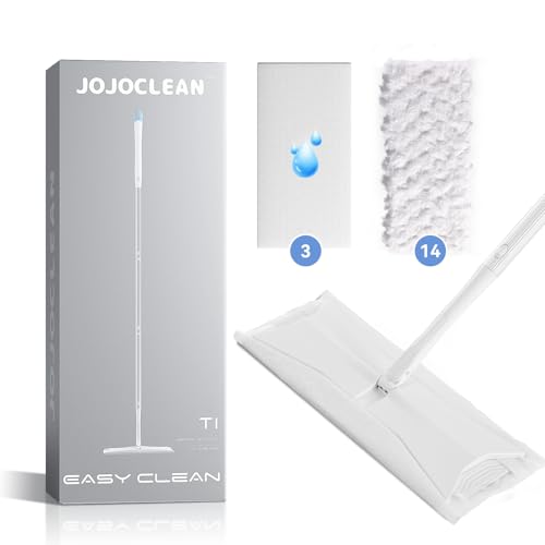 Sweeper 2-in-1 Dry + Wet Floor Mopping and Sweeping Kit, Multi-Surface Kit for Floor Cleaning, Kit Includes 1 Sweeper 14 Dry Sweeping Cloths 3 Wet Mopping Cloths
