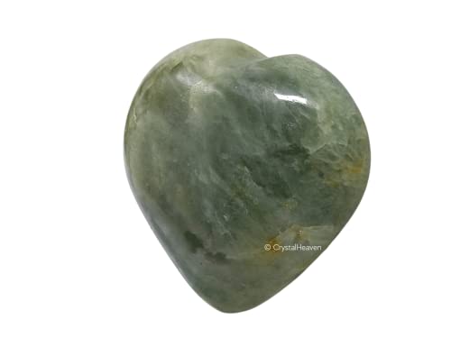 Image of Yellow Aquamarine Crystal Heart Palm Pebbles Stones for Anxiety Stress Relief Massage - AAA Grade Original Healing Gemstone Agate Heart Palm Stone for Yoga Meditation Spiritual
