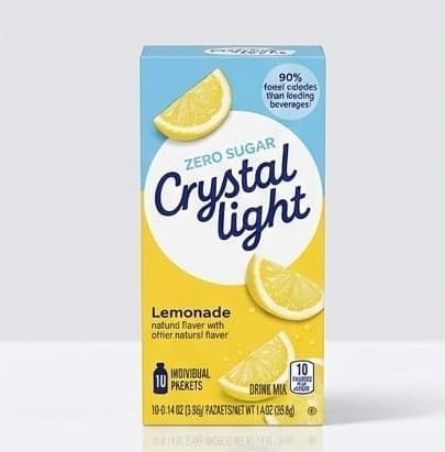 Crystal Light Lemonade Zero Sugar Drink Mix, Powder Form, 10 Individual Packets, 39.6G BY Zaylo Traders-image-0