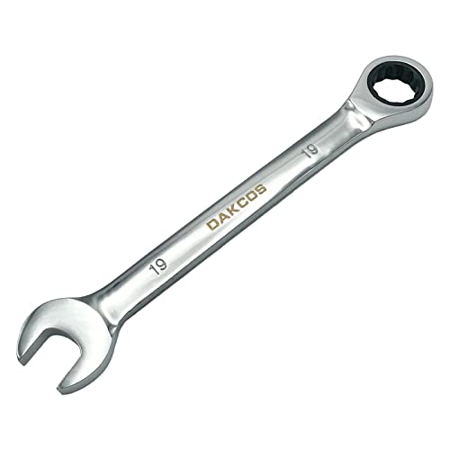 Dakcos 19Mm Ratcheting Combination Wrench Made Of Chrome Vanadium Steel 12 Point Polished #TOP5