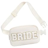 Bachelorette Fanny Pack for Bride, Nylon Waterproof Zipper Crossbody Waist Bag, Bride to be Gifts for Bridal Shower Party Wedding Day, Belt Bag with Adjustable Strap