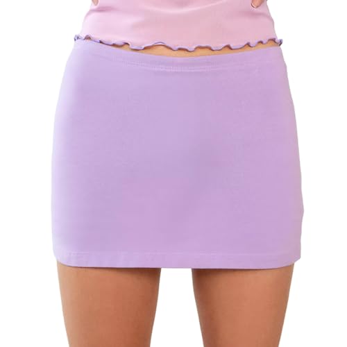 NUFIWI Women Low Waist Micro Mini Skirts Tight Solid Color Skinny Pencil Short Skirts Y2K Going Out Short Pencil Skirts
