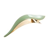 Ficcare Maximas Hair Clip in Sahara Agave Green Enamel and Gold -Small