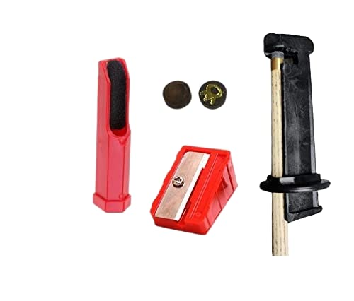 Pool cue tip and Snooker cue tip 9mm Seven Layered Cue Tip 2 Pieces + 1 Piece Tip Repair + Tip Regmal + Tip Sharpener