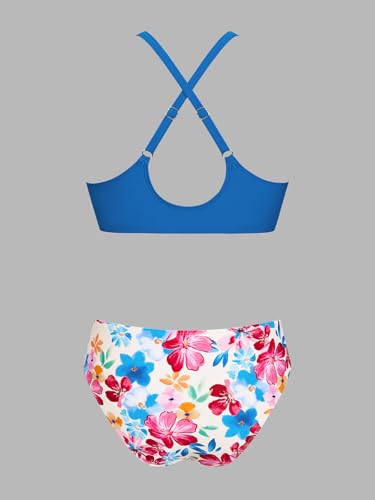 Image of CUPSHE Women's Two Piece Bikini Set Floral Print Knot Bunny Tie