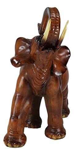 Estatua Buda Elefante Fengshui 14.25 in Madera Falsa miniatura 5