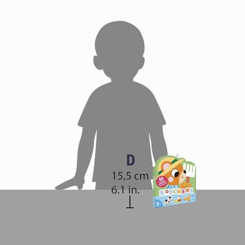 Janod - 50 Große Gummibärchen für Kinder Ab 18 Monate - Format 7x8cm - Sticker Aufkleber Thema Tiere auf dem Bauernhof - Vorgeschnitten zur… – Ansicht 4