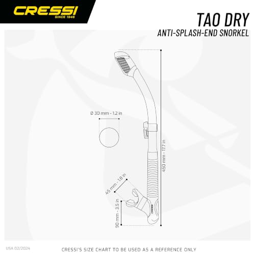 CRESSI Tao Dry turquesa: el tubo de snorkel seco que evita tragar agua 4