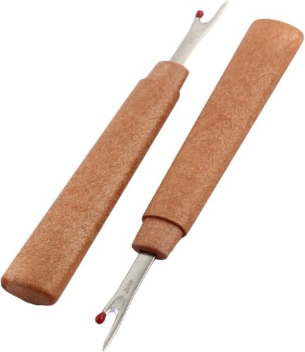 ZickZackNaehmaschine Lot de 2 découseurs professionnels avec lame tranchante en acier inoxydable, poignée en plastique + capuchon de fermeture pour une coupe rapide et précise des coutures de toutes – vue 2