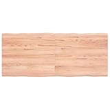 IBUQDDV Massivholz Tischplatte 120x50x(2-4) cm Eiche Baumkante Behandelt Klappbar DIY Ersatztischplatte mit Scharnieren für Tisch Auffrischung