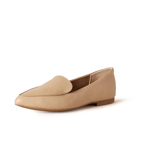 Amazon Essentials Women's Loafer Flat, Beige, 12.5