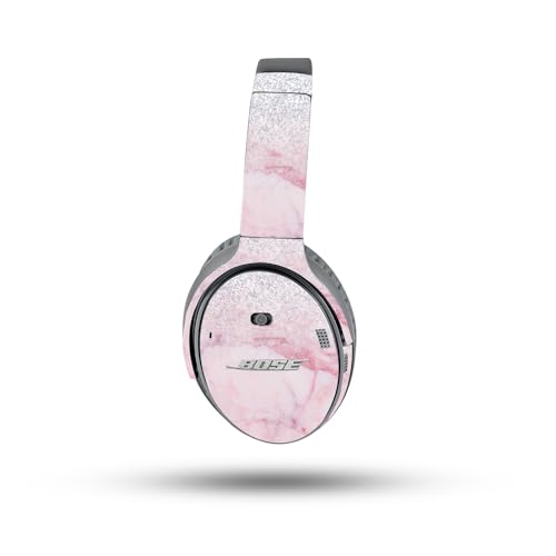 Image of MightySkins Skin Compatible with Bose QuietComfort 35 II Headphones - Girly Marble Dazzle | Protective, Durable, and Unique Vinyl Decal wrap Cover | Easy to Apply