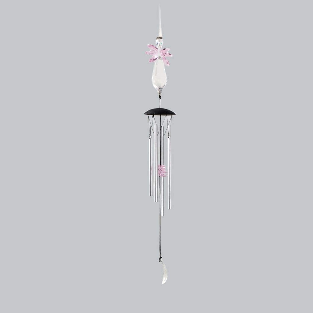 Carillon a Vent pour Maison Tige en Aluminium Cristal Carillon Éolien Décoration De La Maison Tenture Murale Créative Fille Cadeau Maison Pendentif Décoration Décoration Intérieure(Rosa)