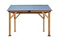 Fir Wood Carport Pavilion Gazebo, Shade, Rain, Hard Top Steel Metal Roof, All Weather Protected, with Galvanized Steel Roof, Wooden Frame,Shipping Within The US