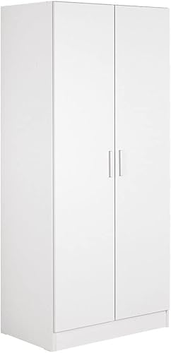Madesa Armario de almacenamiento para armario 2 puertas color blanco