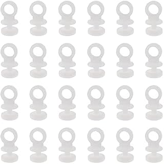 50Pcs Curtain Track Rail Gliders Runner Wheel Rollers Hooks Fit for 9mm Wide Curtain Track Rail 9mm Bottom Diameter White Plastic
