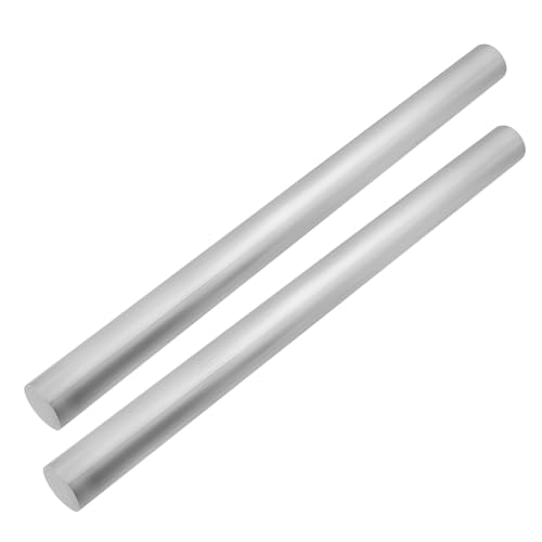 Chinflly 6061 Solid Aluminum Round Rod, 7/8 Inch Diameter 11.81" Long Solid Extruded Lathe Bar Stock, Round Aluminum Metal Bars for Industrial, DIY Craft, New Lathe Bar Stock, 2PCS(Silver)