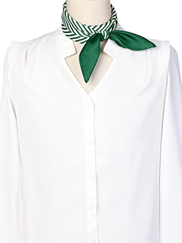 Allegra K 70cm Women Stripe Print Square Scarves Kerchief Neck Scarf Neckerchief Headband2