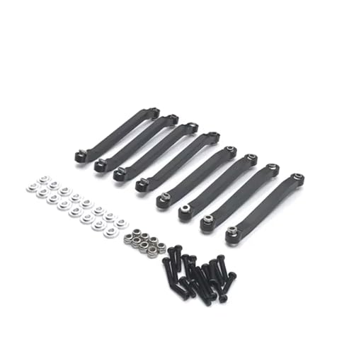 RCアクセサリー For MN D90 D91 D96 For MN98 99S 1/12 8個入り メタルシャーシ プルロッド 固定リンク RCカー アップグレード 改造パーツ(Black)
