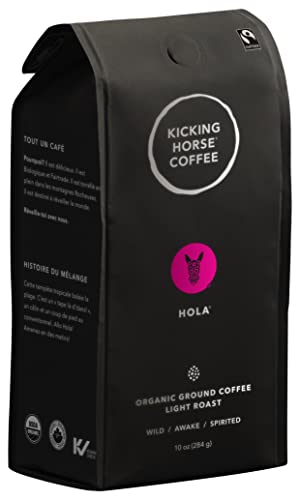 Kicking Horse Coffee Hola, Light Roast, Ground, 284 G (Pack Of 6) - Certified Organic, Fairtrade, Kosher #TOP11