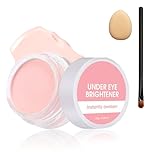 Under Eye Brightener Concealer, Long-Lasting Hydrating and Waterproof Color Corrector for Dark Circles, Full Coverage Lightweight Undereye Brightening Cream with Puff & Concealer Pen, #04 Pink