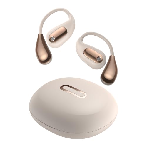 Oraolo Open Ear AC210 Headphones, Bluetooth 5.4 Earphones Stereo Sound, Wireless Headphones 30 Hours Playback, Type-C Charging, HD Clear Calls, Touch Control, IPX5 Waterproof Open Ear Earbuds,White