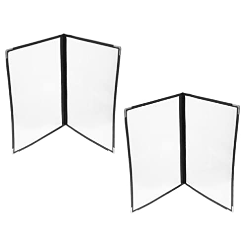 DECHOUS 2pcs Menu Transparent Folder Planner Binder Coffee Accessories Recipe Menu Covers Single Page Menu Sleeves Clear Menu Cover Leather Binder Food Menu Cover Loose Leaf Bookend PVC A4