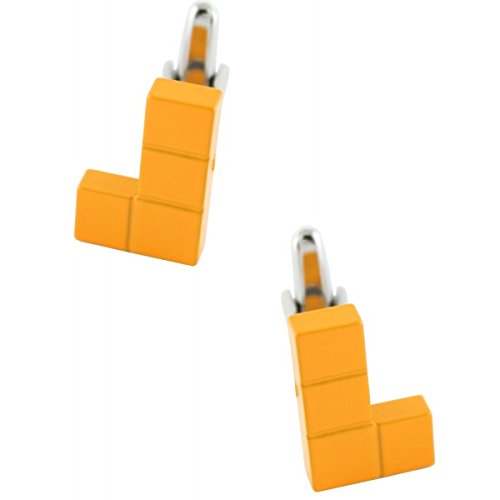 Gemelos Tetris naranja el regalo original para hombres con estilo retro