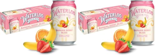 Image of Waterloo Sparkling Water, Banana Berry Bliss, 12 Fl Oz Cans (Pack of 24)