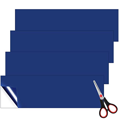 4 Pcs 23 x 5 Inch Vinyl Repair Patches Kit Large Vinyl Pool Liner Patch Self-Adhesive PVC Repair Patches Cut-to-Size Repair Patch with Scissors for Swimming Pools Inflatable Boat Products (Dark Blue) 