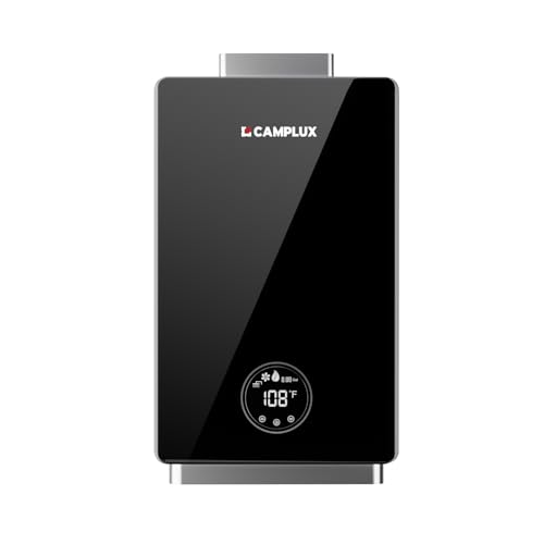 Camplux Tankless Water Heater Natural Gas,3.18 GPM High Efficiency Instant Hot Water Heater with Celsius Digital Display,Residential Natural Gas Water Heater for 2-3 Persons Bathroom Indoor Use,Black by CAMPLUX ENJOY OUTDOOR LIFE - Used condition - CA$266.42
