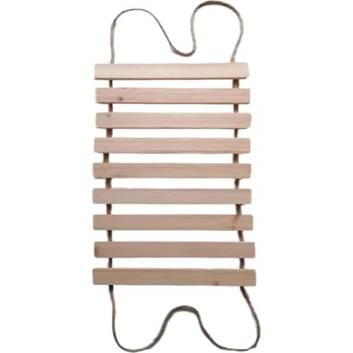 SearEase 猫の柔らかいロープのはしご 木製 猫のフレーム 登山フレームの付属品 はしご 麻縄滑り止め 柔らかいはしご 猫の吊橋 壁掛け 簡単な組み立て 猫の遊び場 不十分な運動の排除 (無垢材のはしご,100cm)