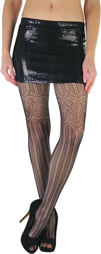 Image of ToBeInStyle Women's Elegant Floral Lace Inspired Spandex Net Full Length Tights