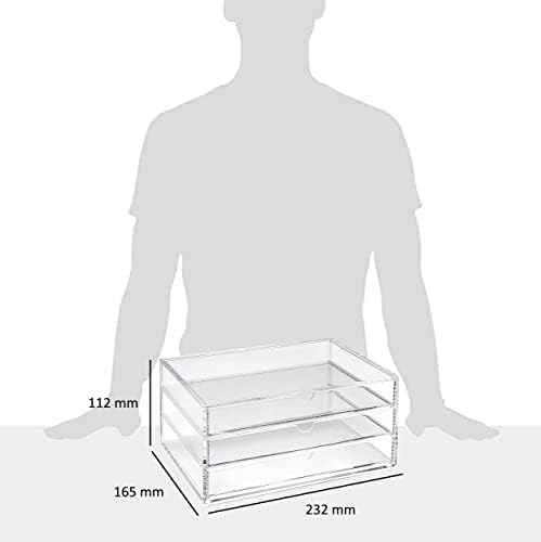 OSCO Large Clear Acrylic Triple Drawer