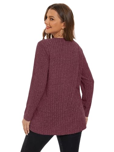 Image of BELAROI Womens Plus Size Sweaters Fall Tunic Top Scoop Neck Pullover Shirts