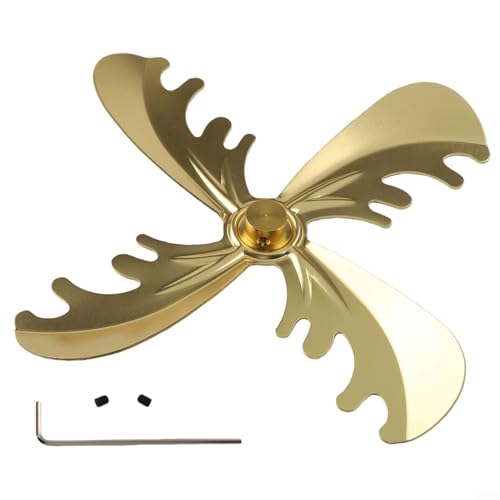 Ventilador de chimenea compatible con diseño de 4 aspas alimentado por calor hecho de aleación de aluminio para una circulación eficiente del calor de la habitación (bronce) Ventilador de chimenea compatible con diseño de 4 aspas alimentado por calor hecho de aleación de aluminio para una circulación eficiente del calor de la habitación (bronce)