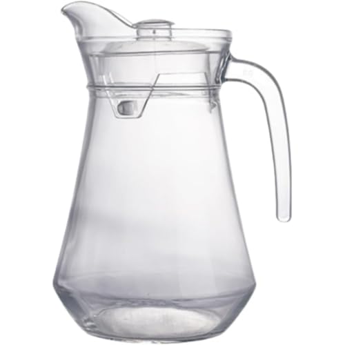 Wyazzivガラス製デキャンタ ティーポット兼冷水ジャグ(ピッチャー) 耐熱容器で大容量 食品グレード PP 蓋付き 滑り止め底 快適ハンドルで滑らか注ぎ 麦茶・お茶・お冷用に適し 材料安全 耐久性あり お手入れ簡単なカラフェ兼水差し (1.3Lケトル)