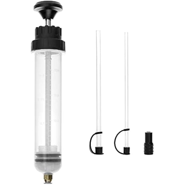 QWORK® 200 ml / 0,21 kw. / 7OZ strzykawka z przyssawką oleju, wymiana oleju w płynie hamulcowym do samochodów, olej przekładniowy i ekstraktor płynu hamulcowego