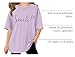 Oversized Tshirts for Girls Letter Print Graphic Tees Drop Shoulder Short Sleeve T Shirts Summer Casual Loose Tops 3-14 Years Light Purple