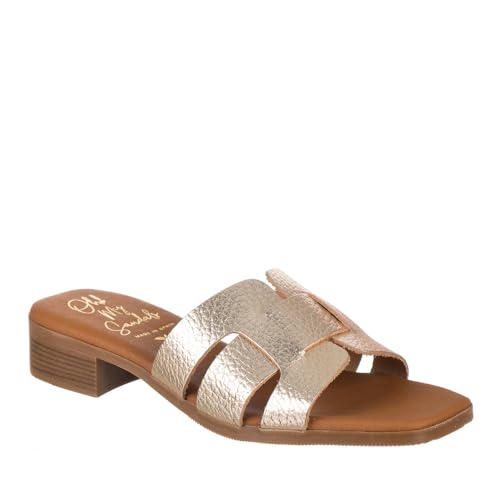 Oh! My Sandals 2103439 Zueco Piel TACÓN BAJO Mujer Champagne 39