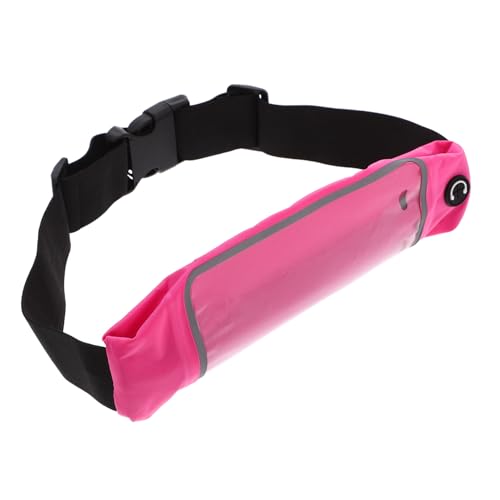 TOGEVAL Riñonera de Correr Ajustable con Pantalla Táctil para Móvil Cinturón Deportivo de Running para Senderismo Ciclismo y Actividades Color Rosa