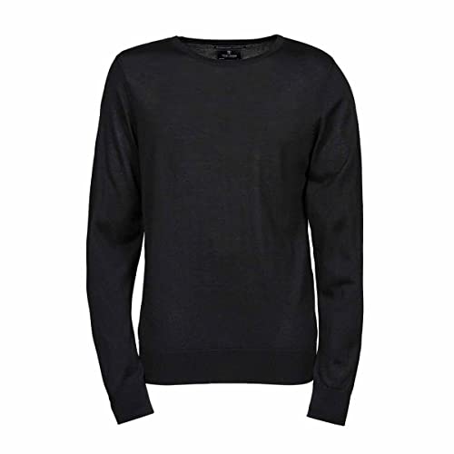 Tee Jays Mens Crew Neck Knitted Sweater - Black - 2XL