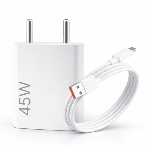 Image of Original 45W Turbo Fast Charger with Type-C Cable Compatible with Redmi Note 14 /14 Pro, 15, Poco M7 Pro /M8 5G /X7 /X3 /X4 /Xiaomi, Redmi, Mi & Poco