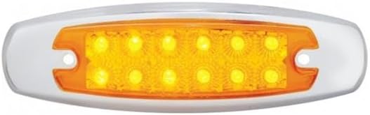 United Pacific 38305 Clearance/Marker Light, Amber LED/Amber Lens, Rectangle Design, with Reflector, 12 LED