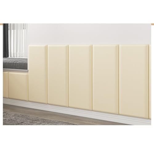 Paneles de Pared tapizados autoadhesivos, Acolchado anticolisión para cabecero de Cama, Ideal para Sala de Juegos y Dormitorio (Blanco Invierno, 70 x 23 cm, 4 Unidades)
