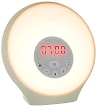 Lumie Sunrise Alarm - Sunrise Wake-up Alarm, Sunset Sleep Feature, Sounds and Mood Lighting, White