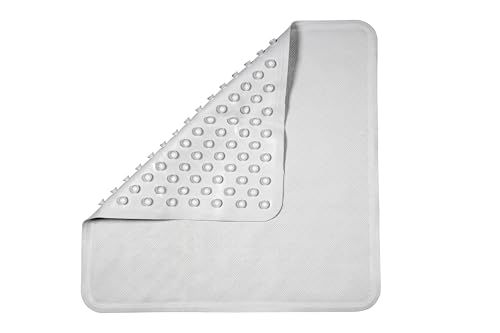 Croydex Rubagrip Square Shower Mat, Natural Rubber, Anti-Mould, 53x53cm